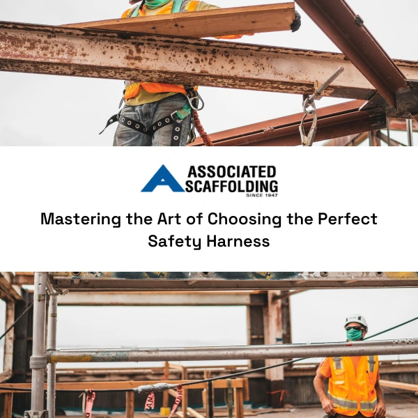 How to Choose a Safety Harness: image with construction men and text