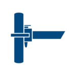 systems scaffolding blue icon